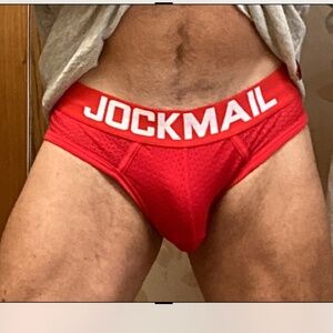 Jockmail red mesh brief